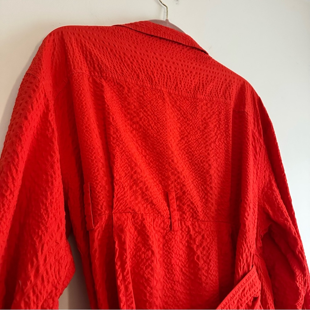 Adeam • Red Wrap Ruffle Dress - Picture 9 of 9
